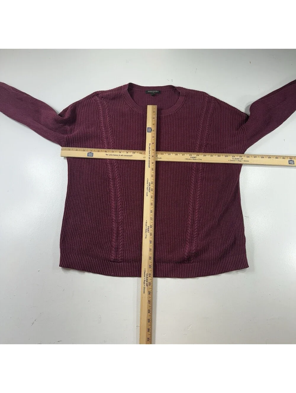 Banana Republic Crewneck Sweater Knit Maroon Red Men’s Size XL